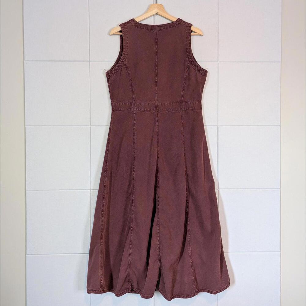 SOLD Vintage 90s denim chambray sleeveless button front maxi dress - Picture 5 of 6